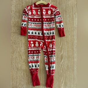 Little Sleepies Red Christmas Holiday Toddler Pajamas Footie